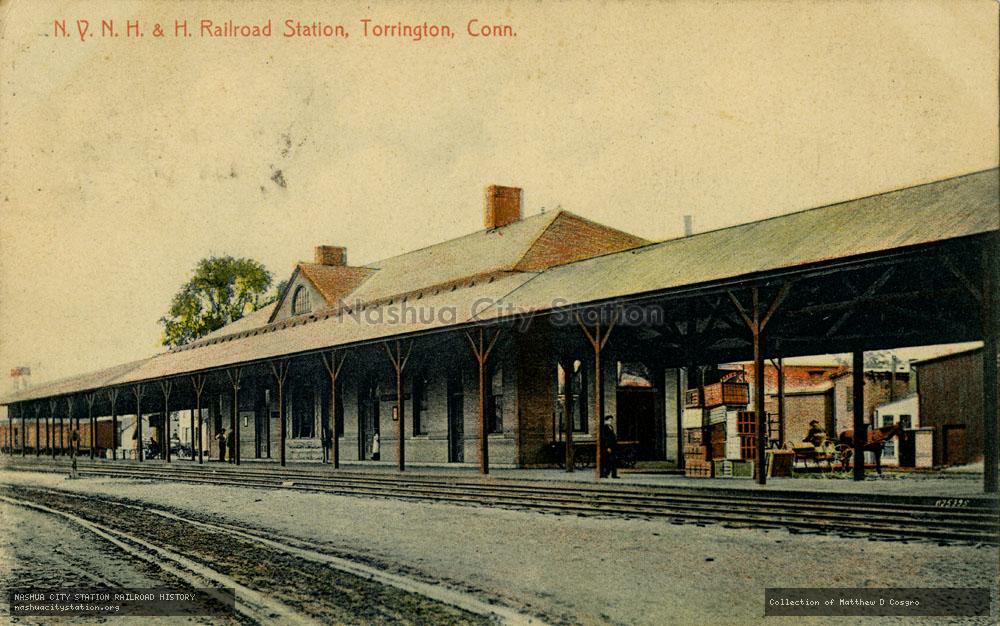 Postcard: New York, New Haven & Hartford Railroad Station, Torrington, Connecticut